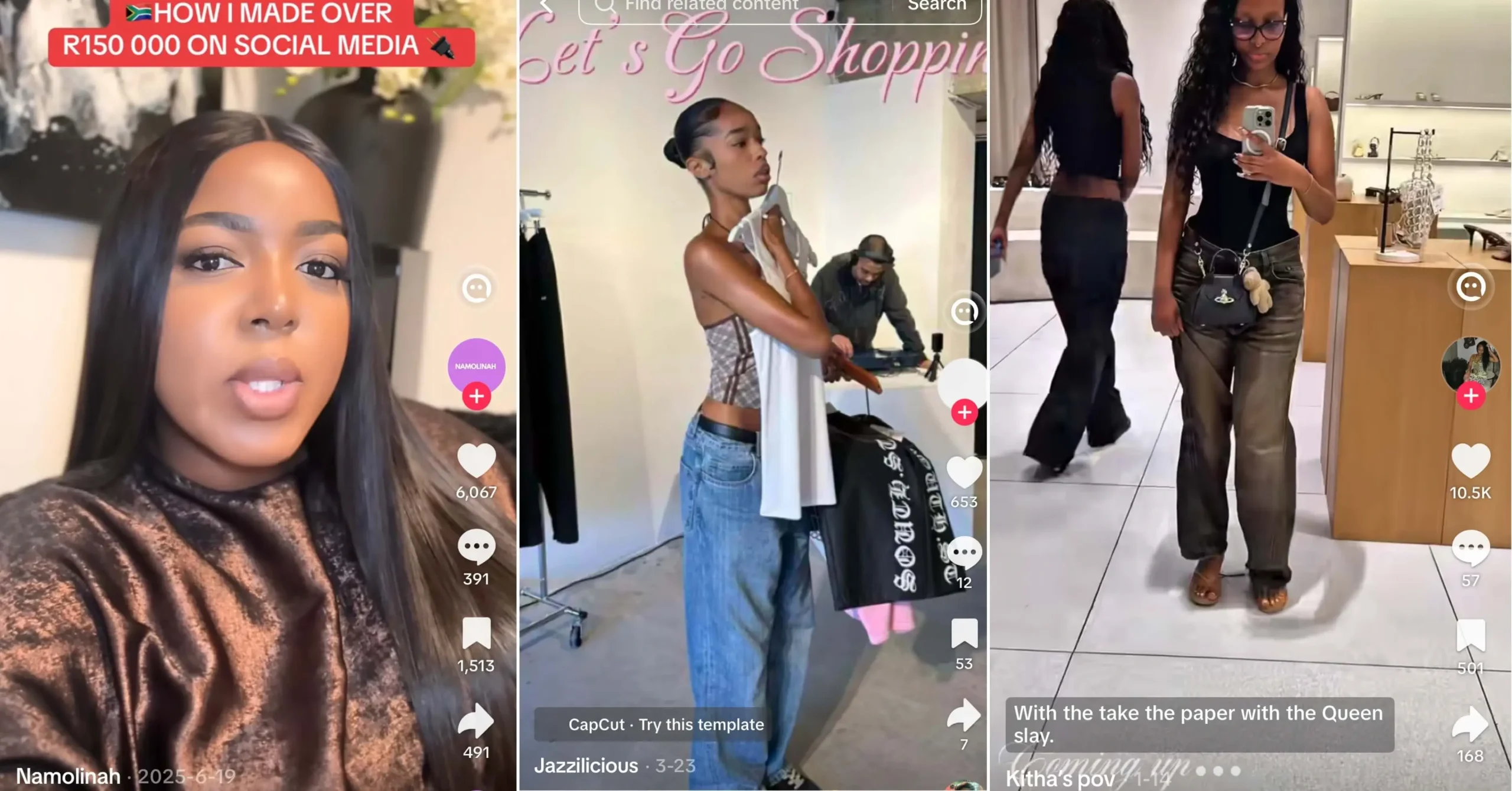 Collage of young African fashion influencers on social media, representing the high demand for global brands among Gen Z consumers in Africa.